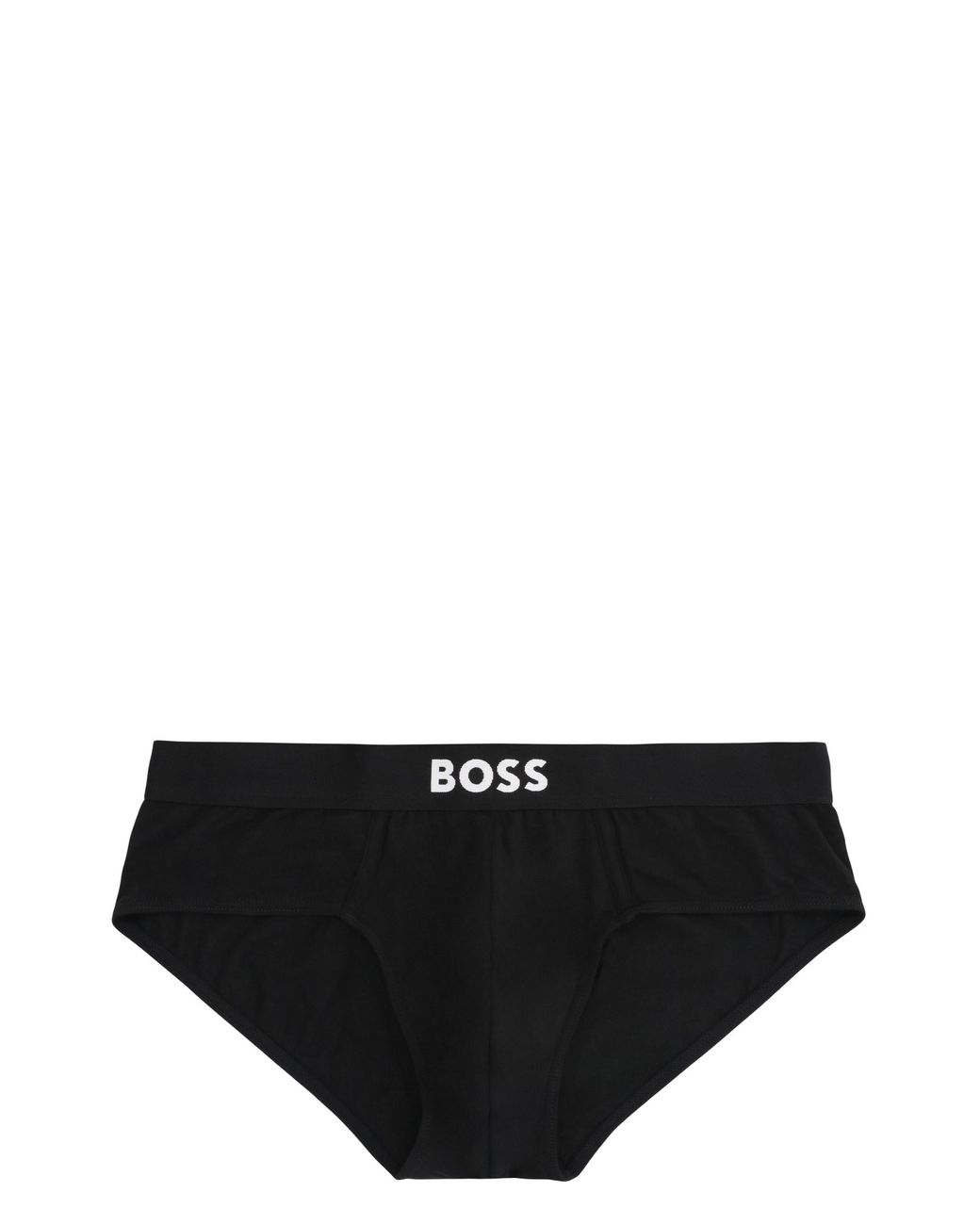 Boss Black Set Of Three Cotton Briefs With Logoed Elastic Band for men