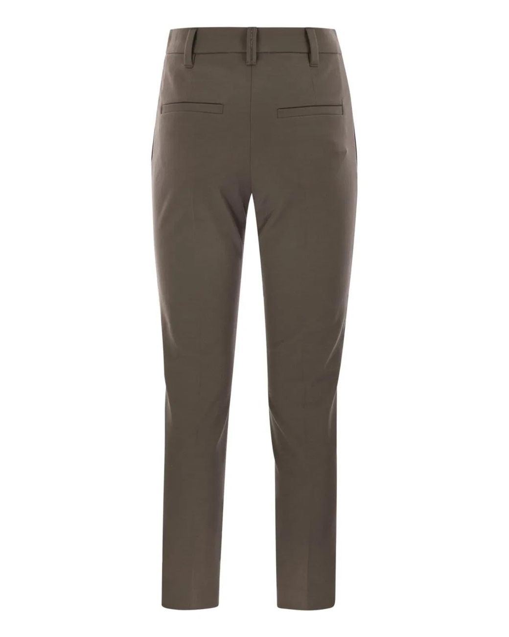 Brunello Cucinelli Gray Cigarette Trousers