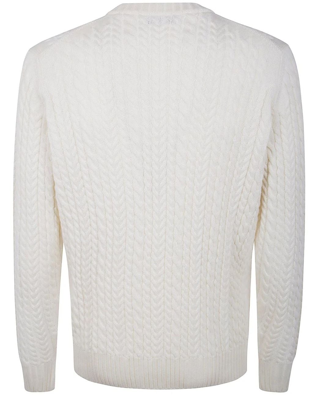 FILIPPO DE LAURENTIIS White Crew Neck Sweater for men