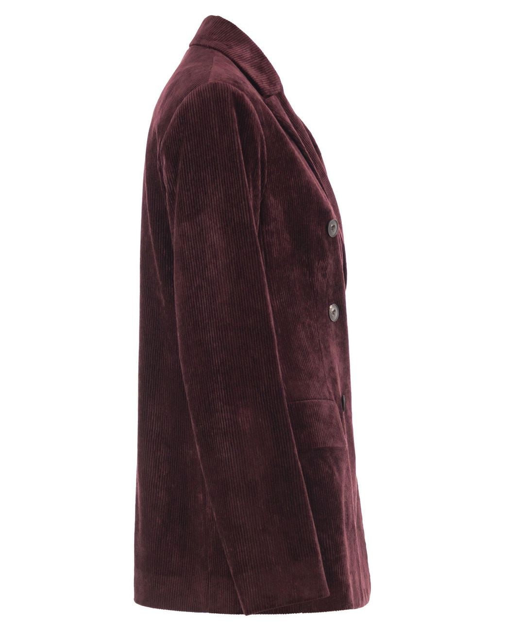 Antonelli Purple Double-Breasted Corduroy Velvet Blazer