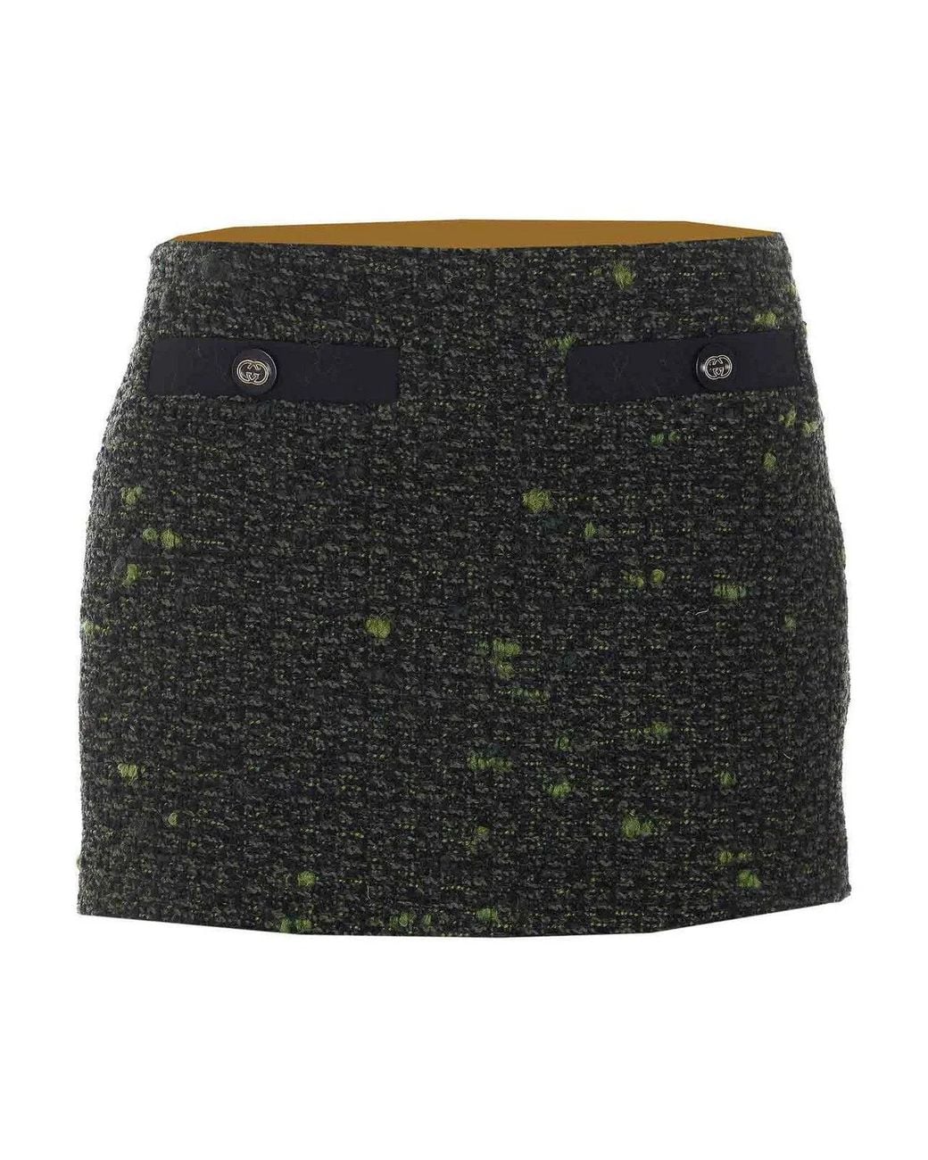 Gucci Black Boucle Wool Mini Skirt