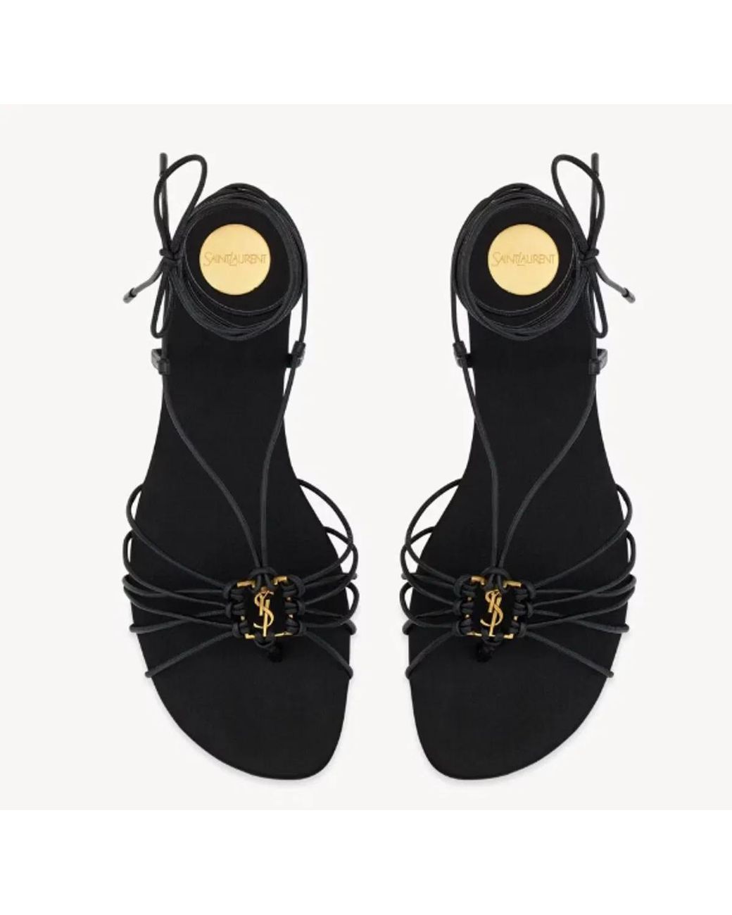 Saint Laurent Black Leather Flat Shoes
