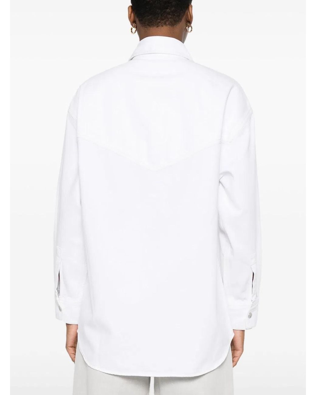 Agolde White Press-Stud Shirt
