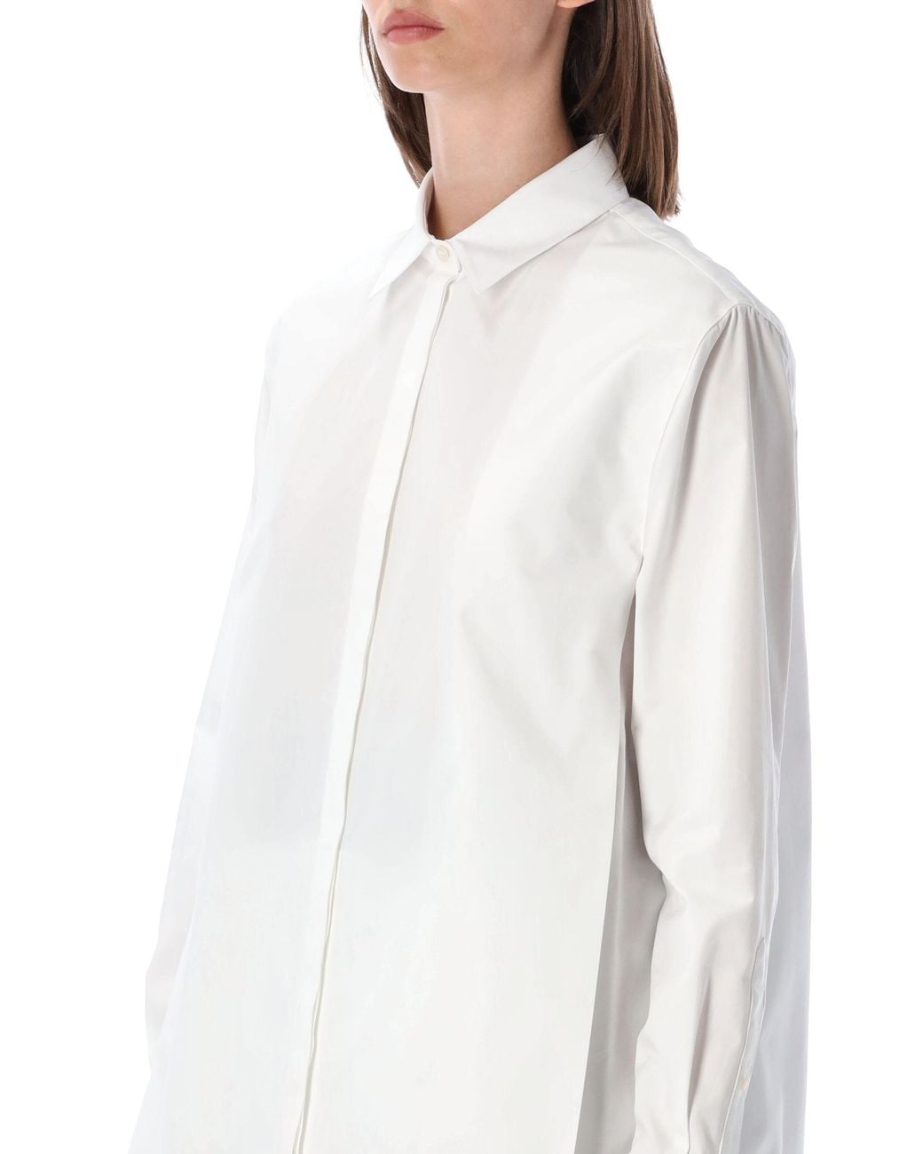 Alaïa White Alaia Asymmetric Cotton Poplin Shirt