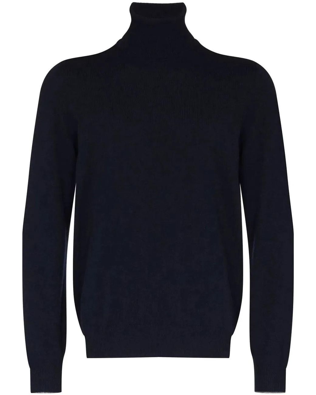Brunello Cucinelli Blue Cashmere Turtle-Neck Sweater for men