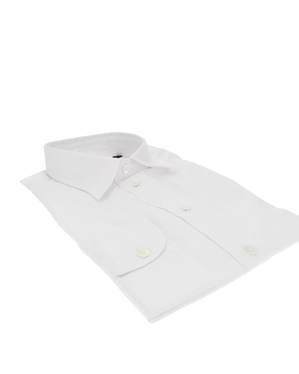 Emporio Armani White Micro-Textured Cotton Shirt for men