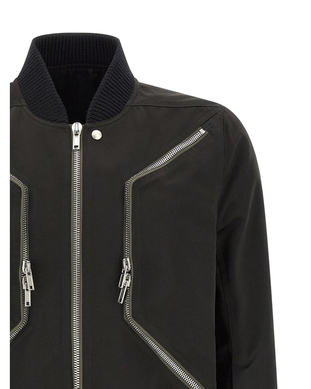 Rick Owens Black Polyester Bomber Clothing for men