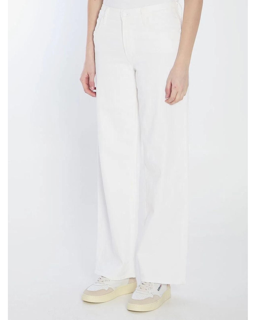 Mother White The Spinner Zip Sneak