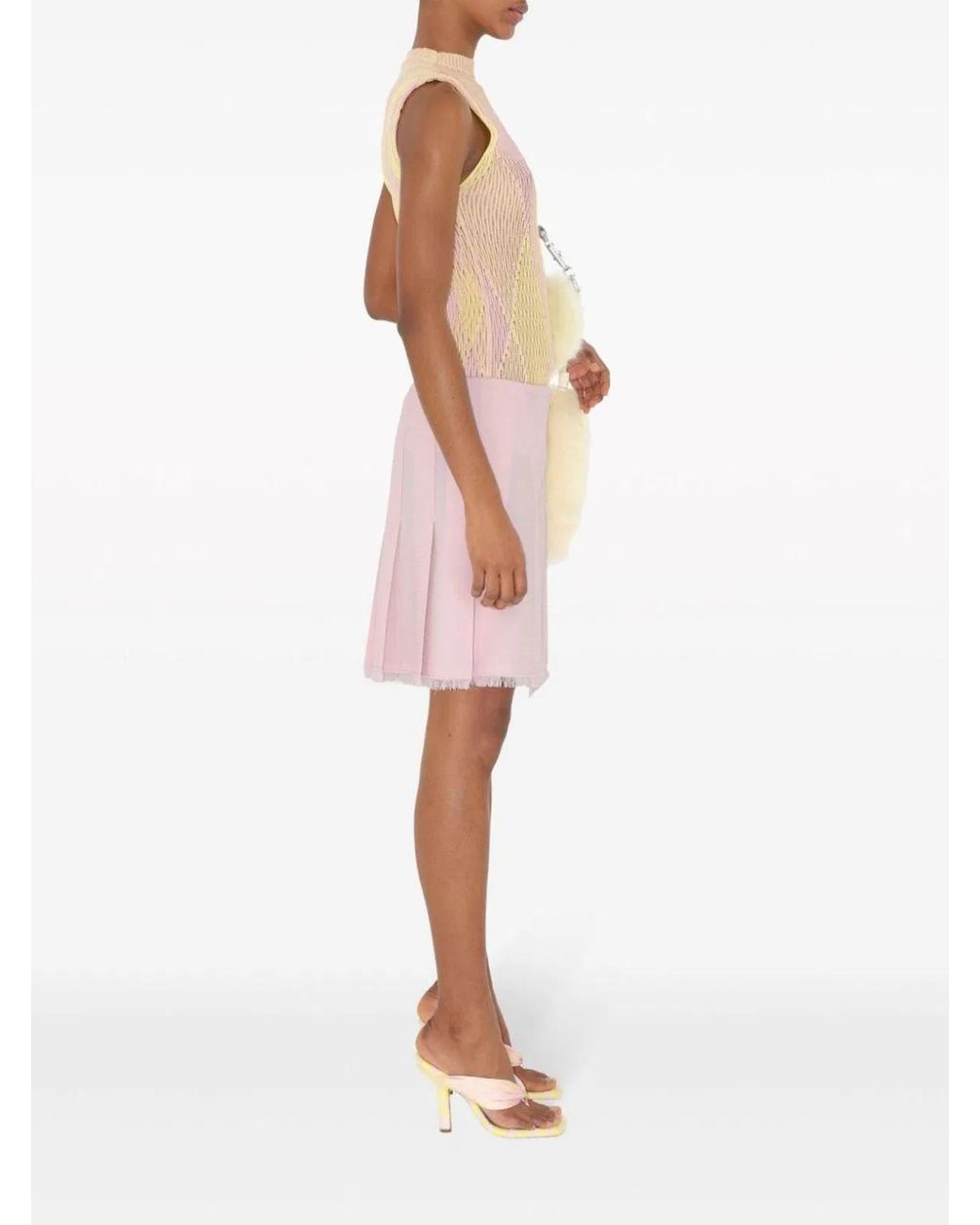 Burberry Pink Embroidered Cotton Blend Top