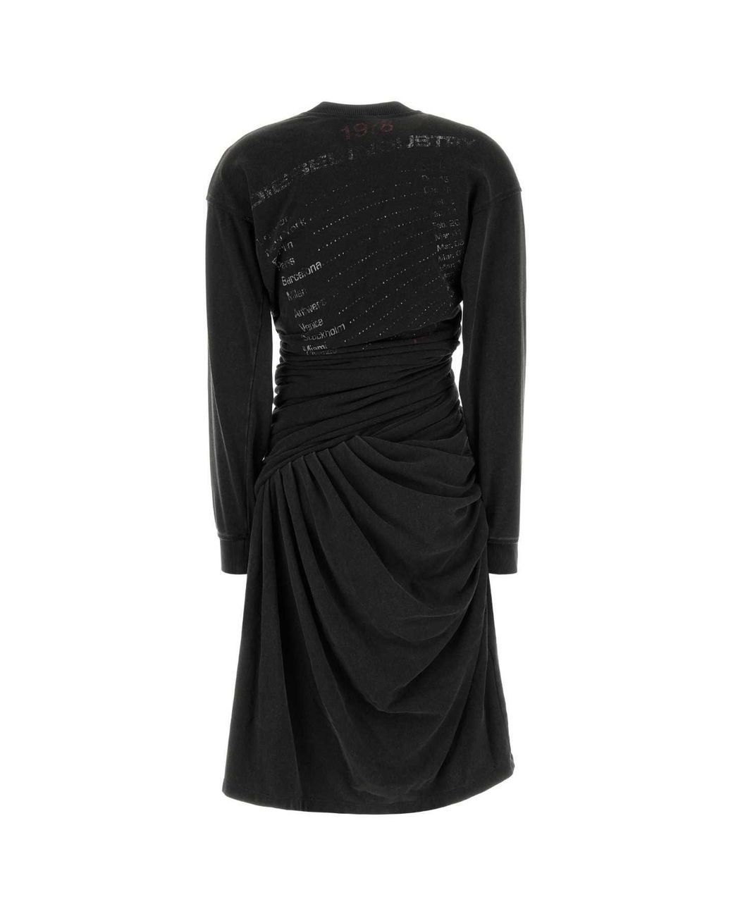 DIESEL Black Cotton-Blend Sweatshirt Dress