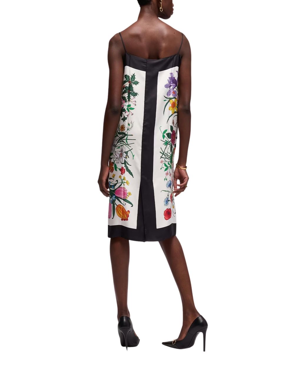 Gucci White Printed Silk Twill Dress
