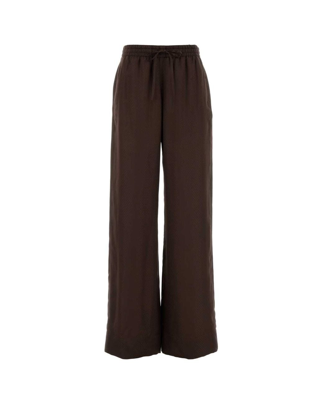 Stella McCartney Brown Stars Jacquard Satin Wide-Leg Pants