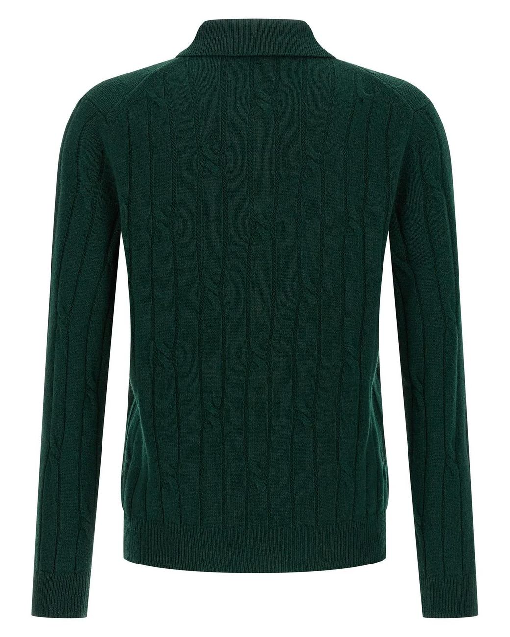 Zanone Green Braided Wool Polo Shirt for men