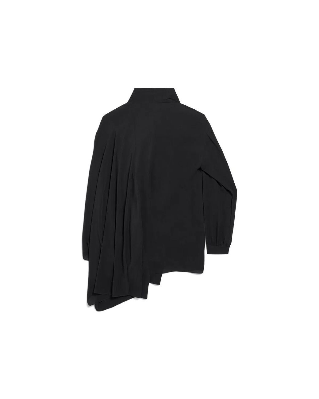 Balenciaga Black Georgette Scarf Blouse