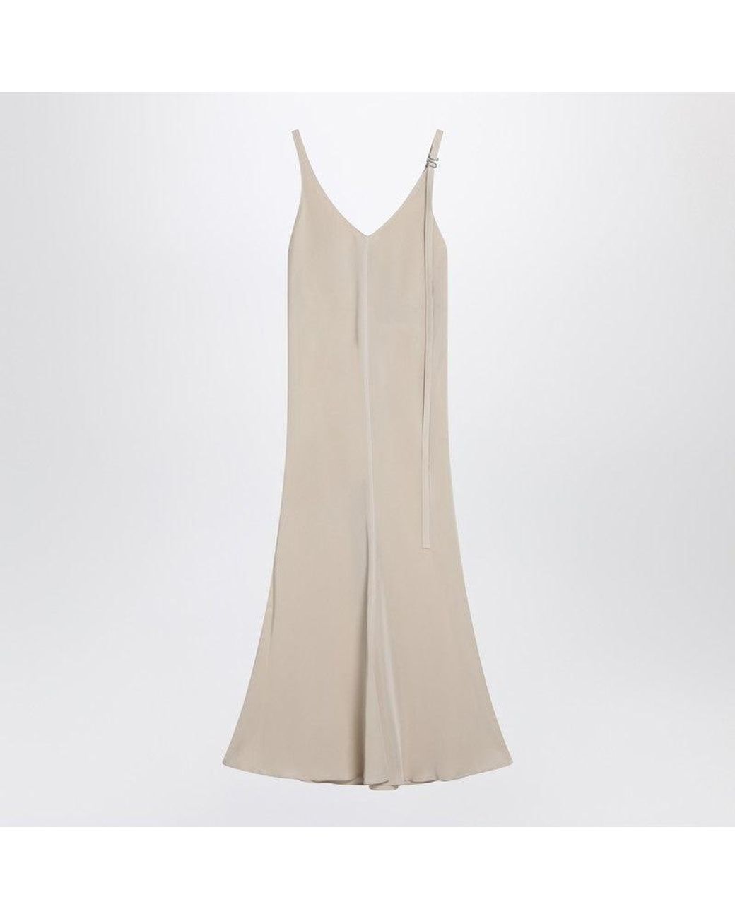 【関税&送料込】Sportmax Ivory Dress With Adjustable Strap Sportmax Ivory Dress With Adjustable Strap in Natural | Lyst