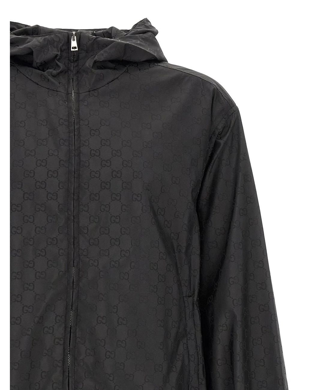Gucci Gray Polyamide Shell Jacket Clothing for men