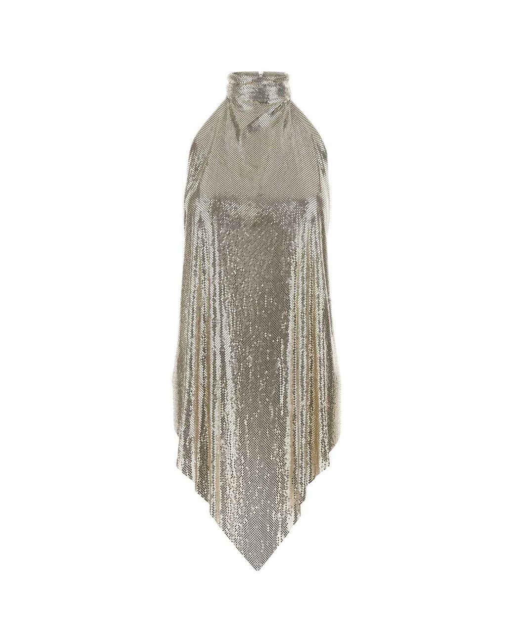 Stella McCartney White Chainmail Mock Neck Top