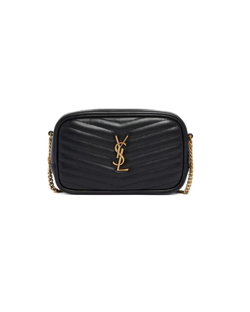 Saint Laurent Black Lou Leather Mini Crossbody Bag