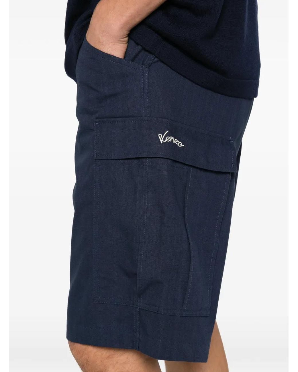 KENZO Blue Varsity' Cargo Shorts for men