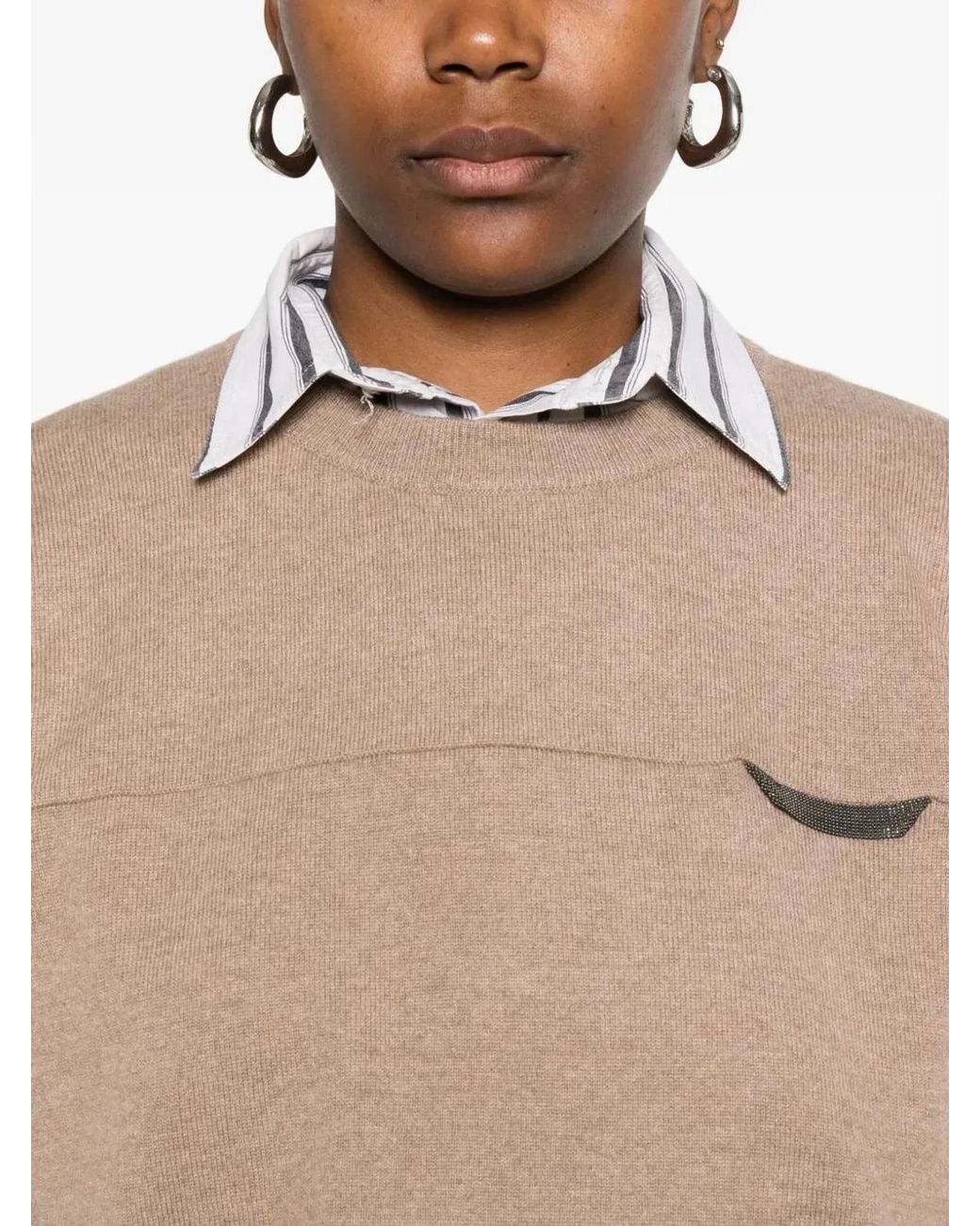 Brunello Cucinelli Natural Cashmere Crewneck Sweater