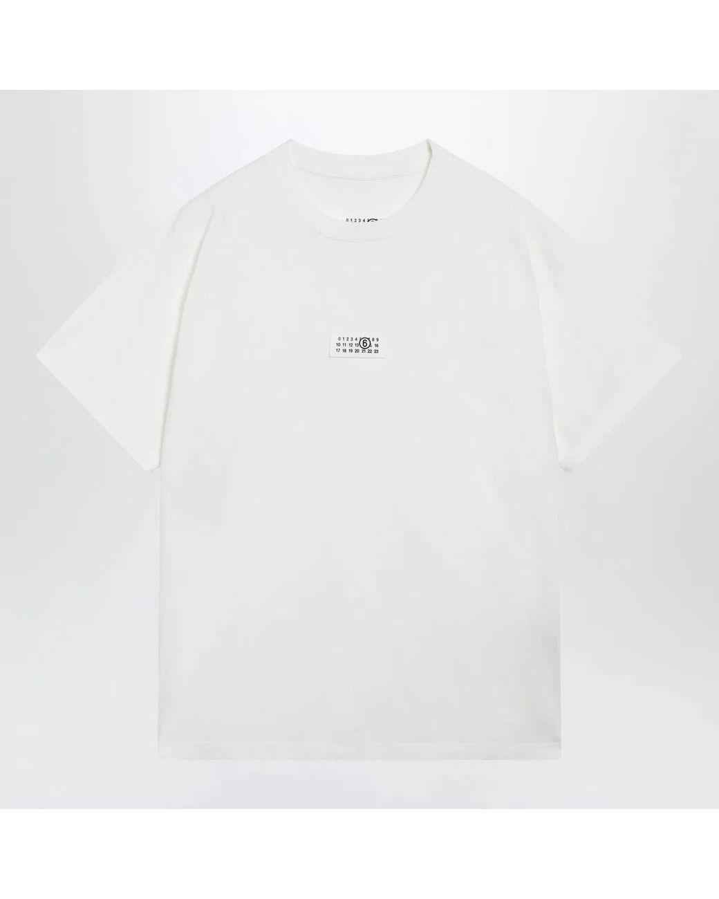 MM6 by Maison Margiela White Cotton Jersey Tshirt With Logo Patch