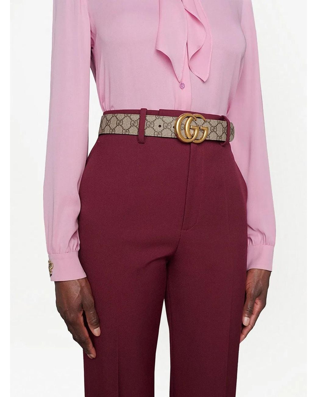 Gucci Black Gg Marmont Reversible Belt