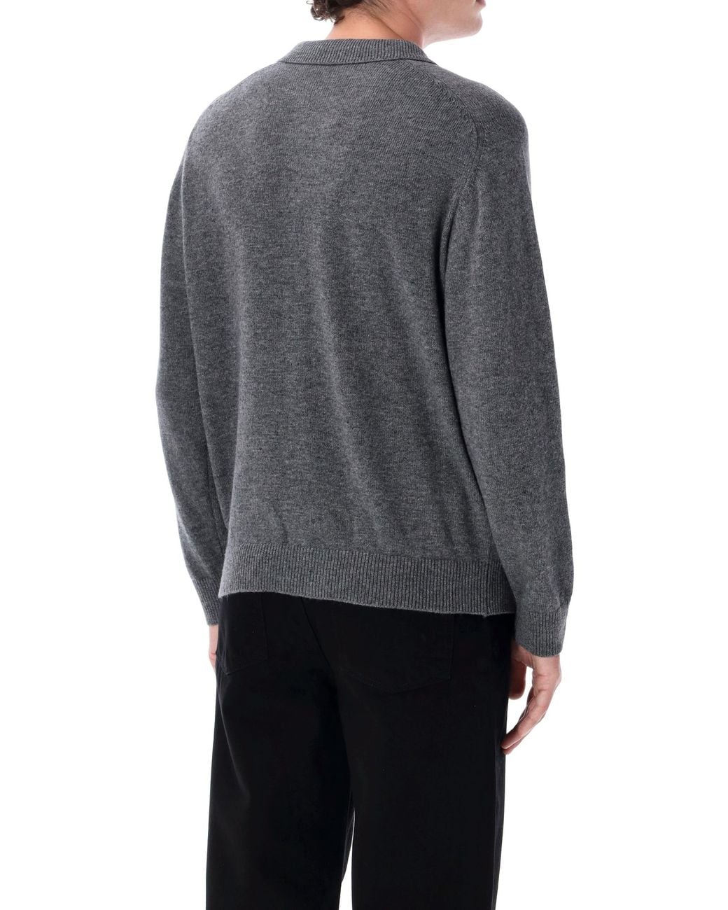 DUNST Gray Collared Knit Cardigan for men