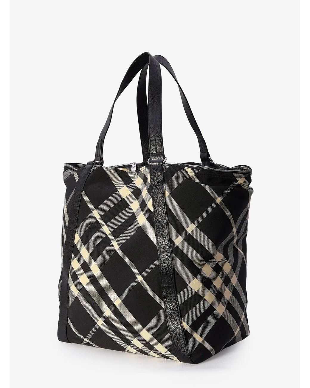 Burberry Black Embroidered Fabric Festival Shopping Bag for men