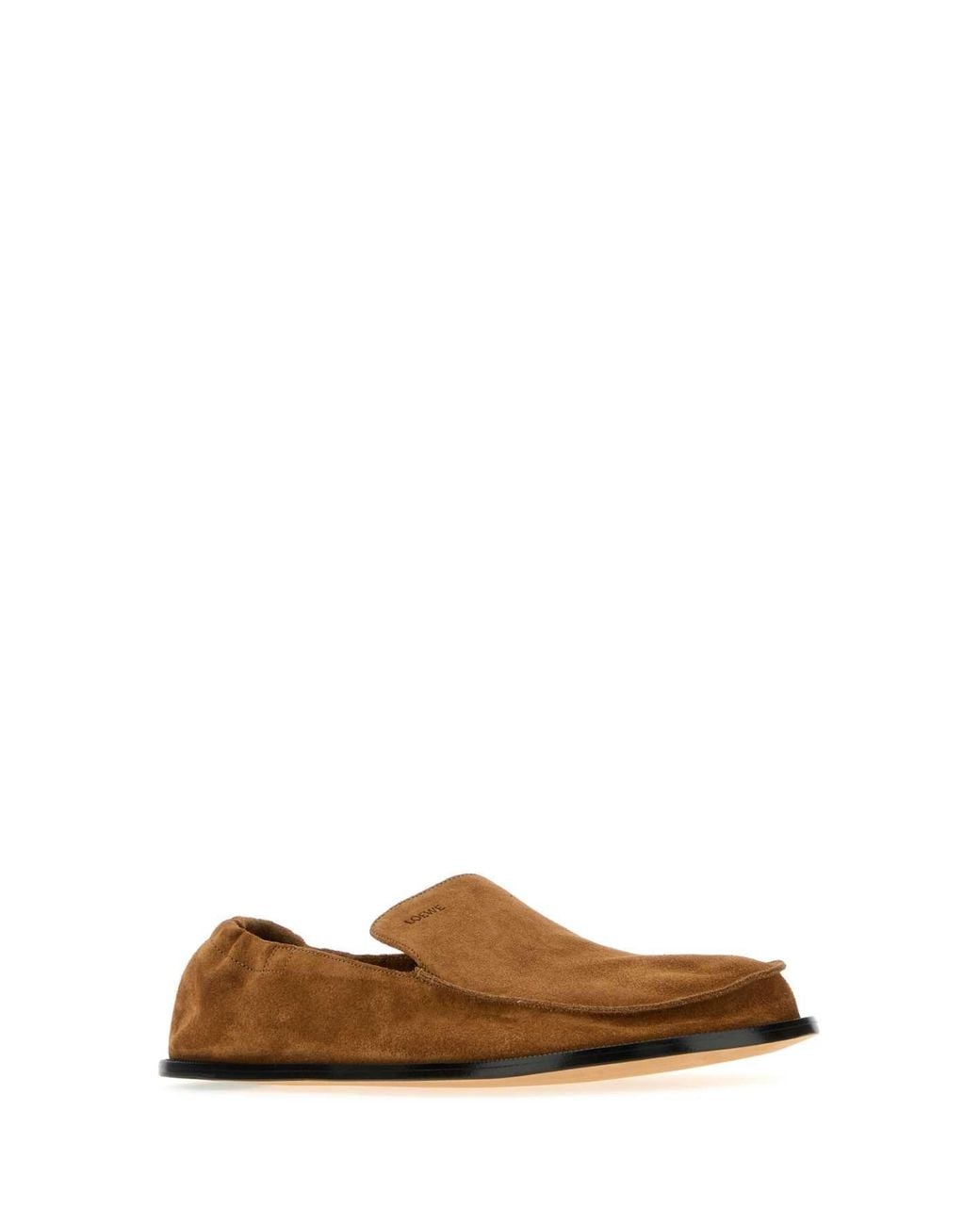Loewe Brown Camel Suede Flex Loafers for men