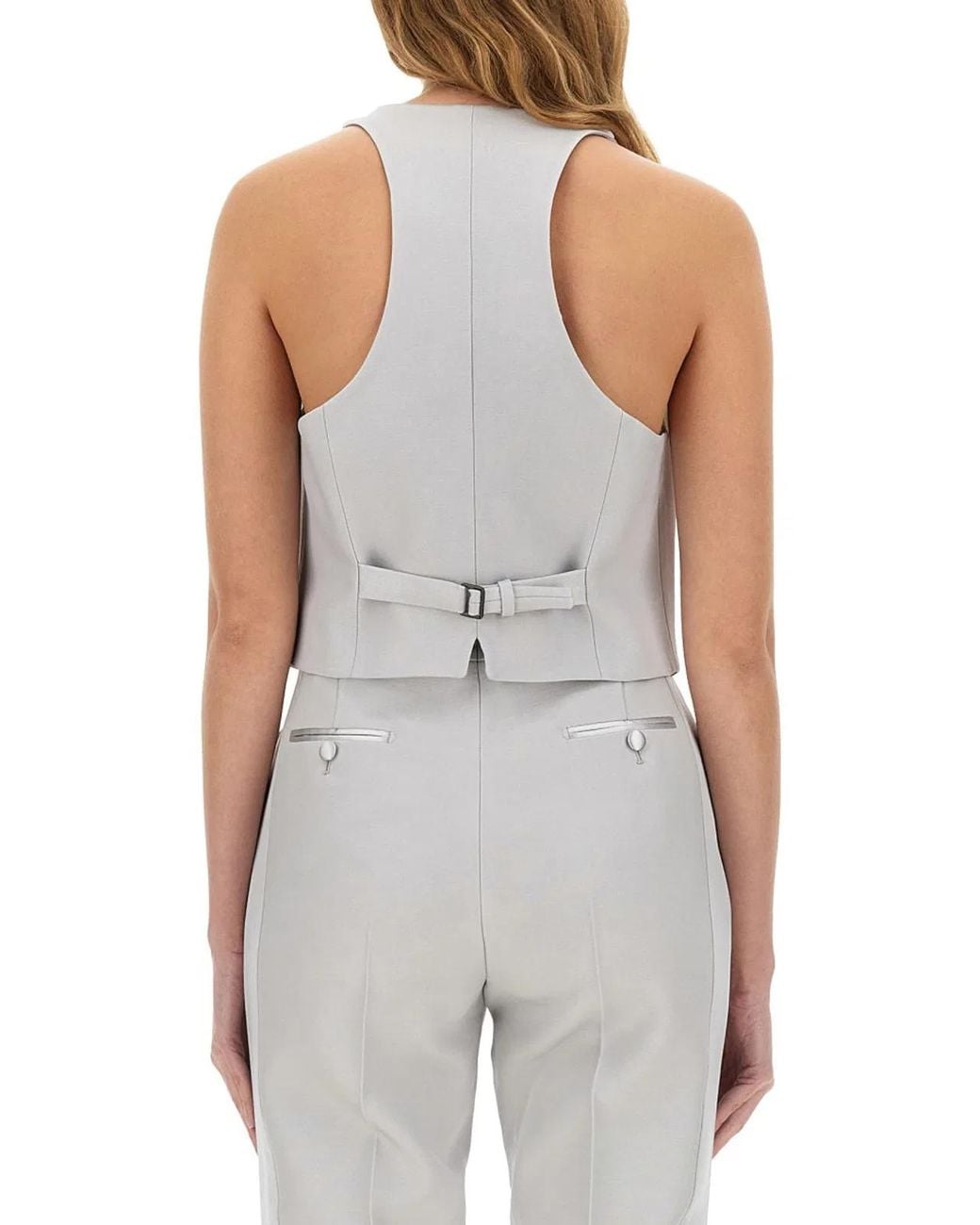 Tom Ford White Barathea Silk Wool Vest