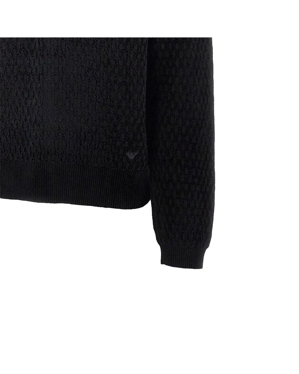 Emporio Armani Black Virgin Wool-Blend Sweater for men