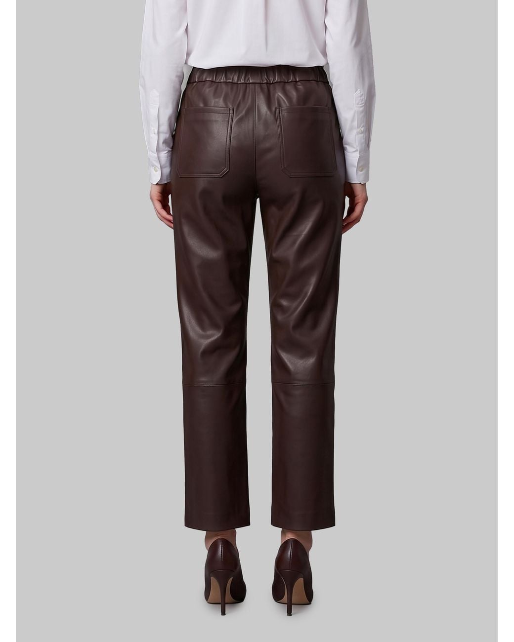 PARIENTE Brown Sarah Leather Pants