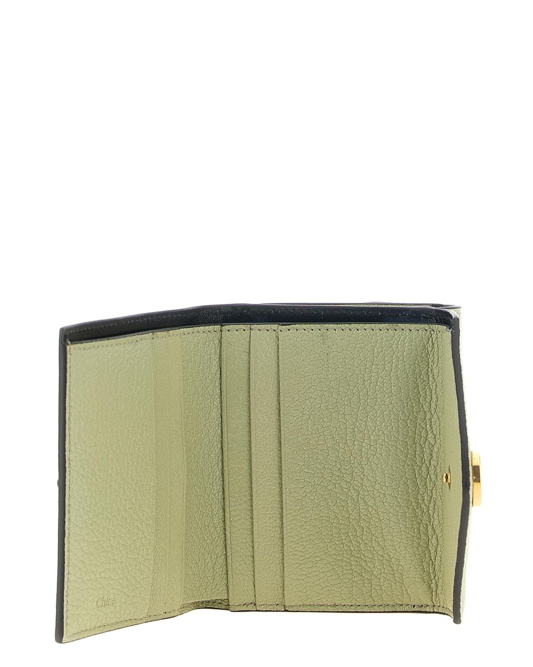 Chloé Green 'Envelope' Small Tri-Fold Wallet