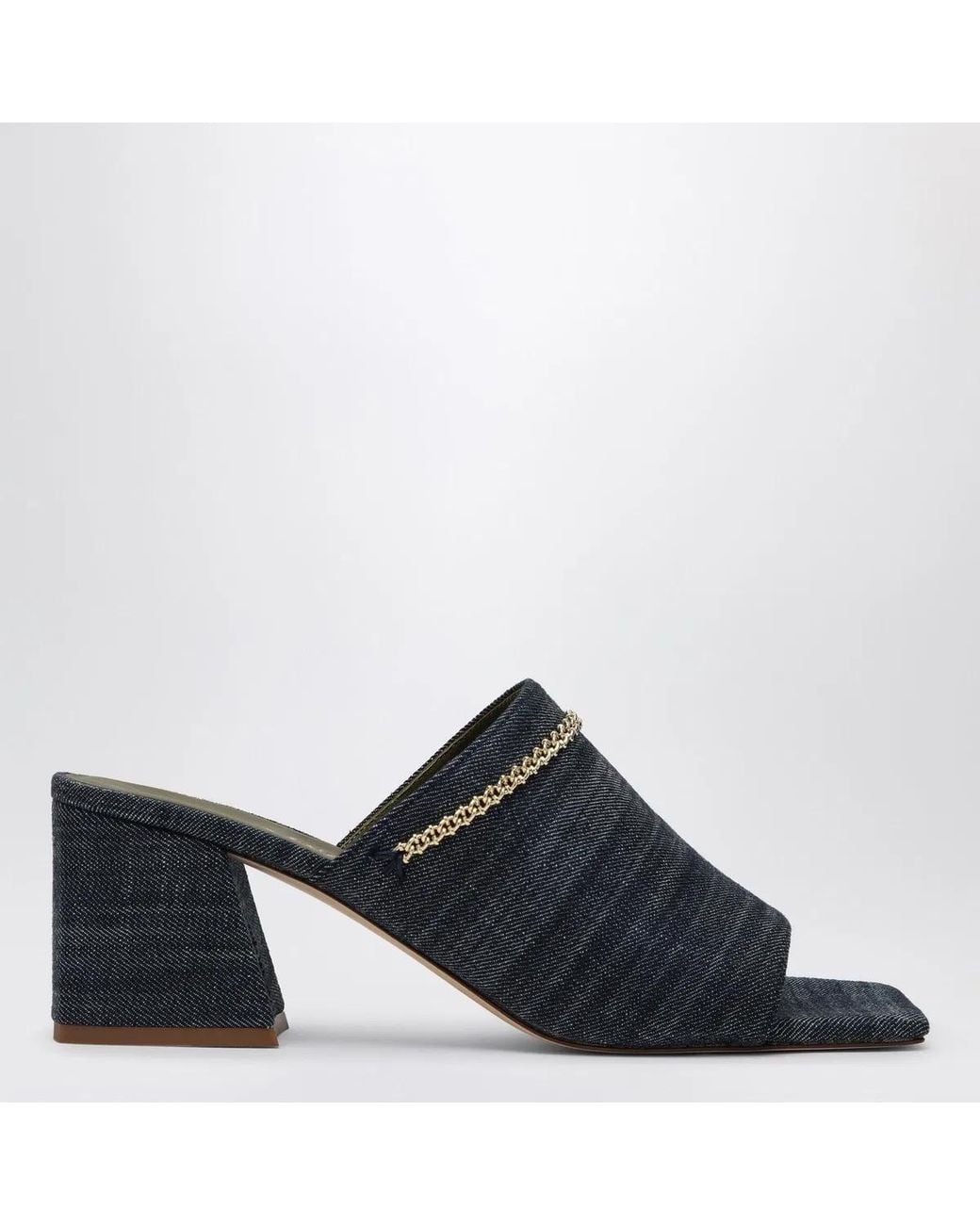 MARIA LUCA Blue Messalina Denim Sandals