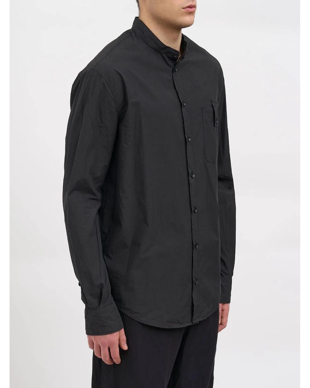 Andrea Ya'aqov Gray Cotton Mockneck Shirt for men