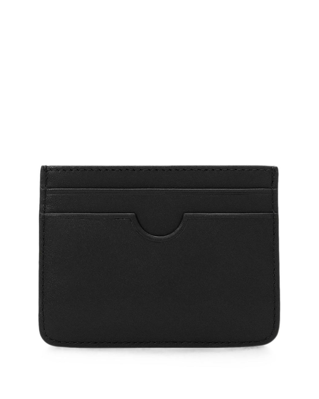 AMI Black Cowhide Leather Mini Card Holder for men