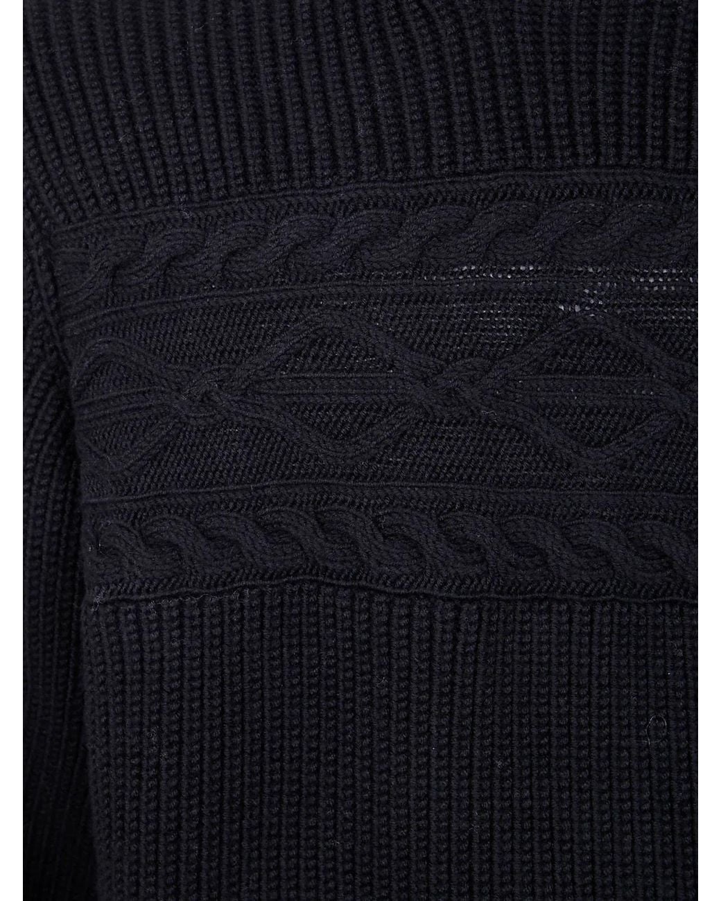 Zegna Blue Pure Wool Pearl Stitch High Neck for men