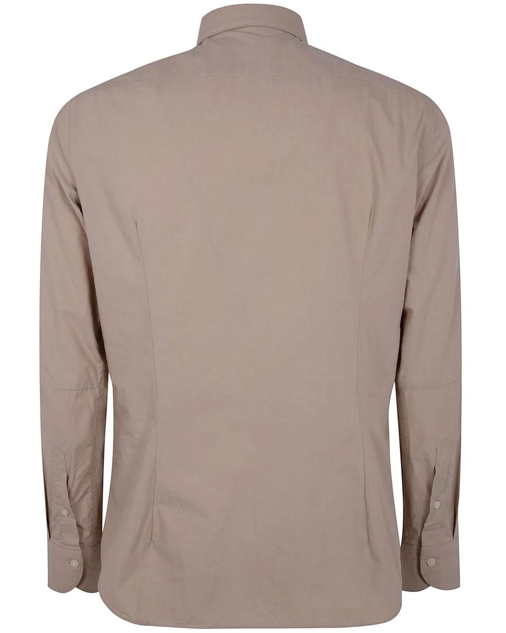 Tintoria Mattei 954 Brown Slim Poplin Shirt for men