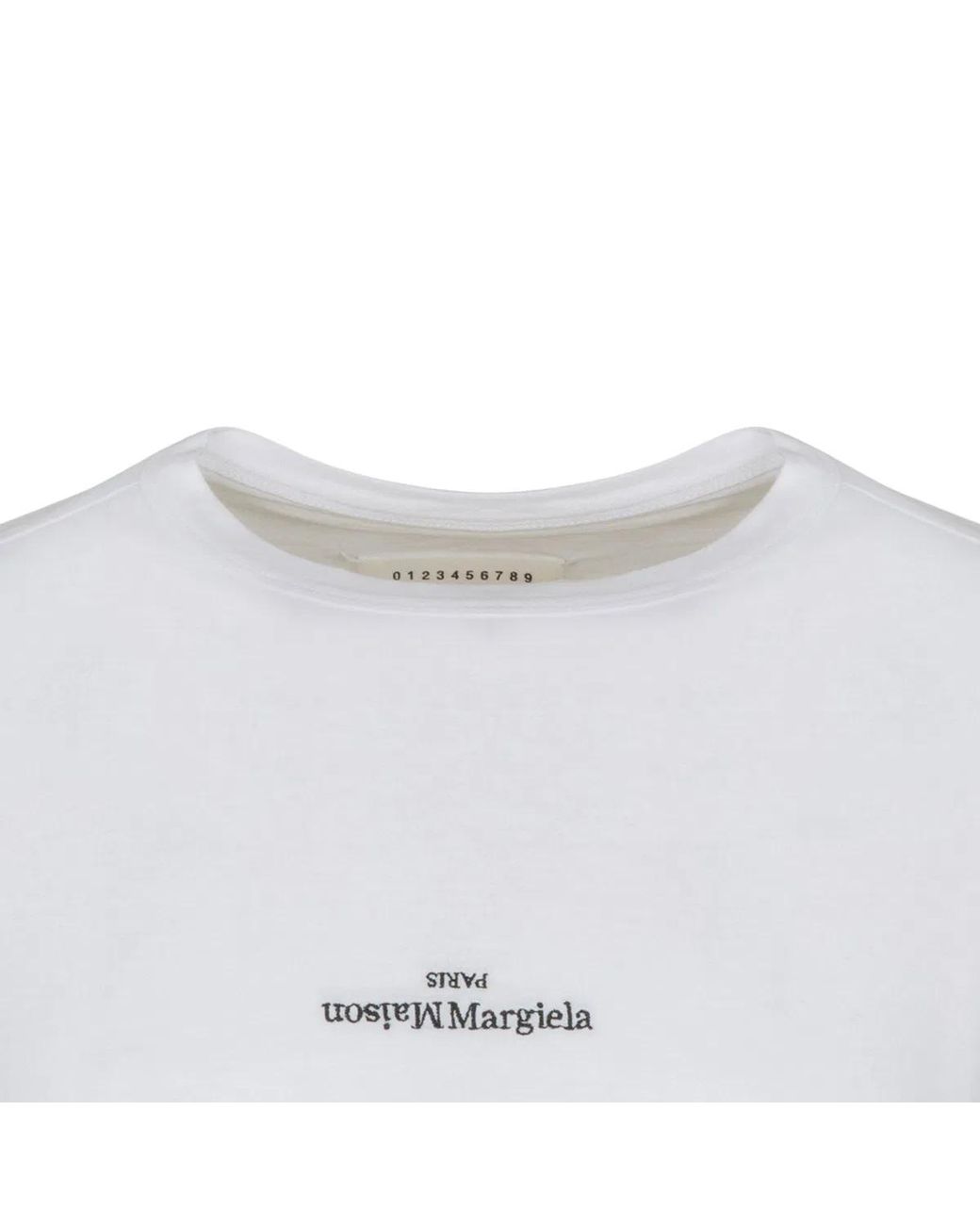 Maison Margiela White Tshirt Con Logo Distorto for men