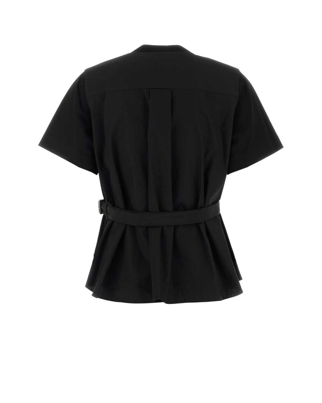 Sacai Black Poplin X Cotton Jersey T-Shirt
