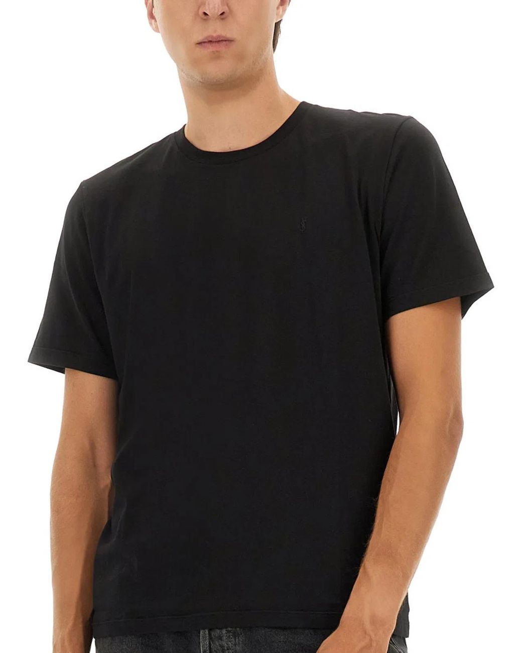 Saint Laurent Black Cassandre T-Shirt for men