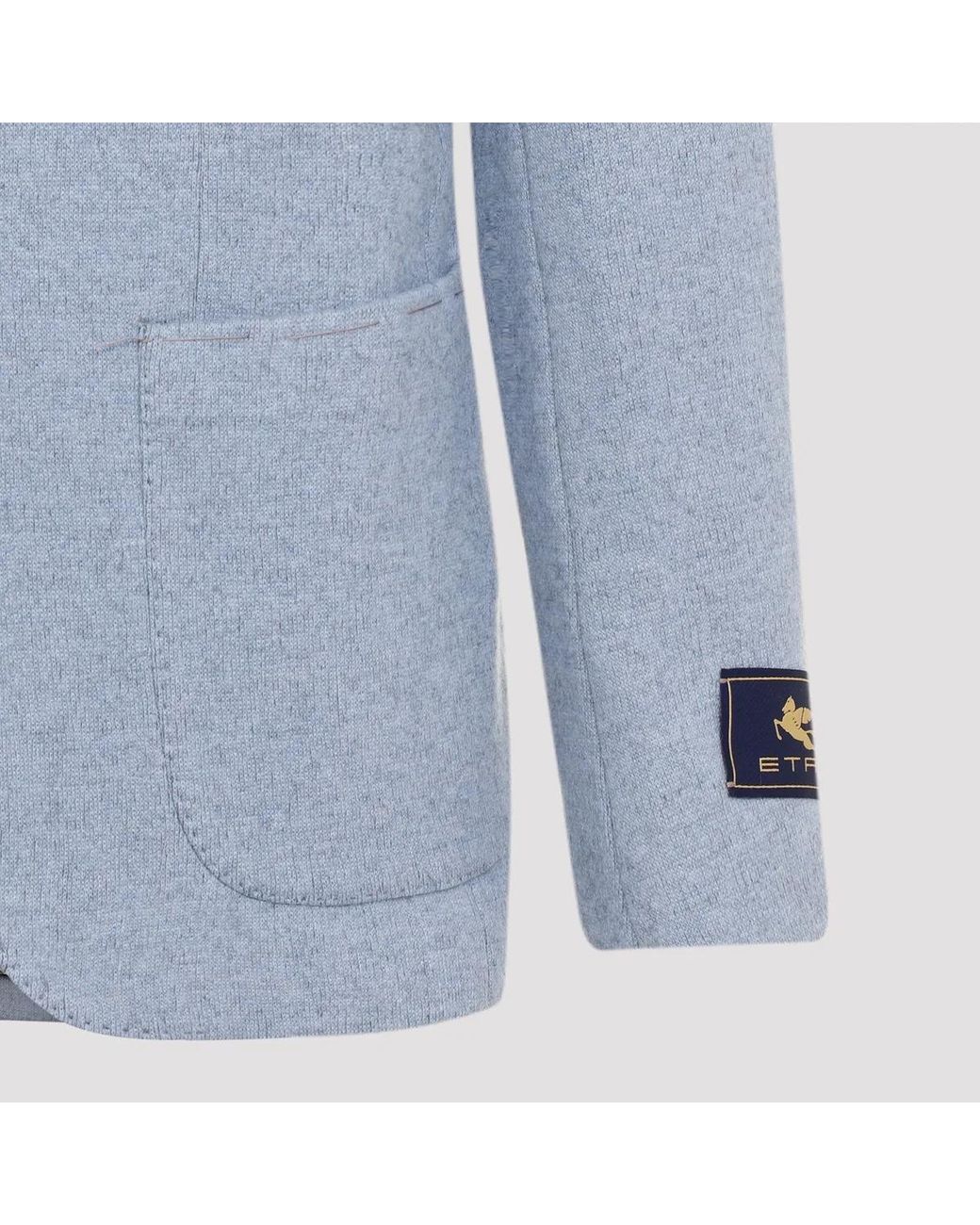 Etro Blue Jacket Roma Sport W/Stitching for men