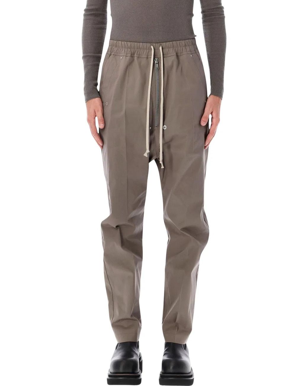 Rick Owens Gray Bela Poplin Pants for men