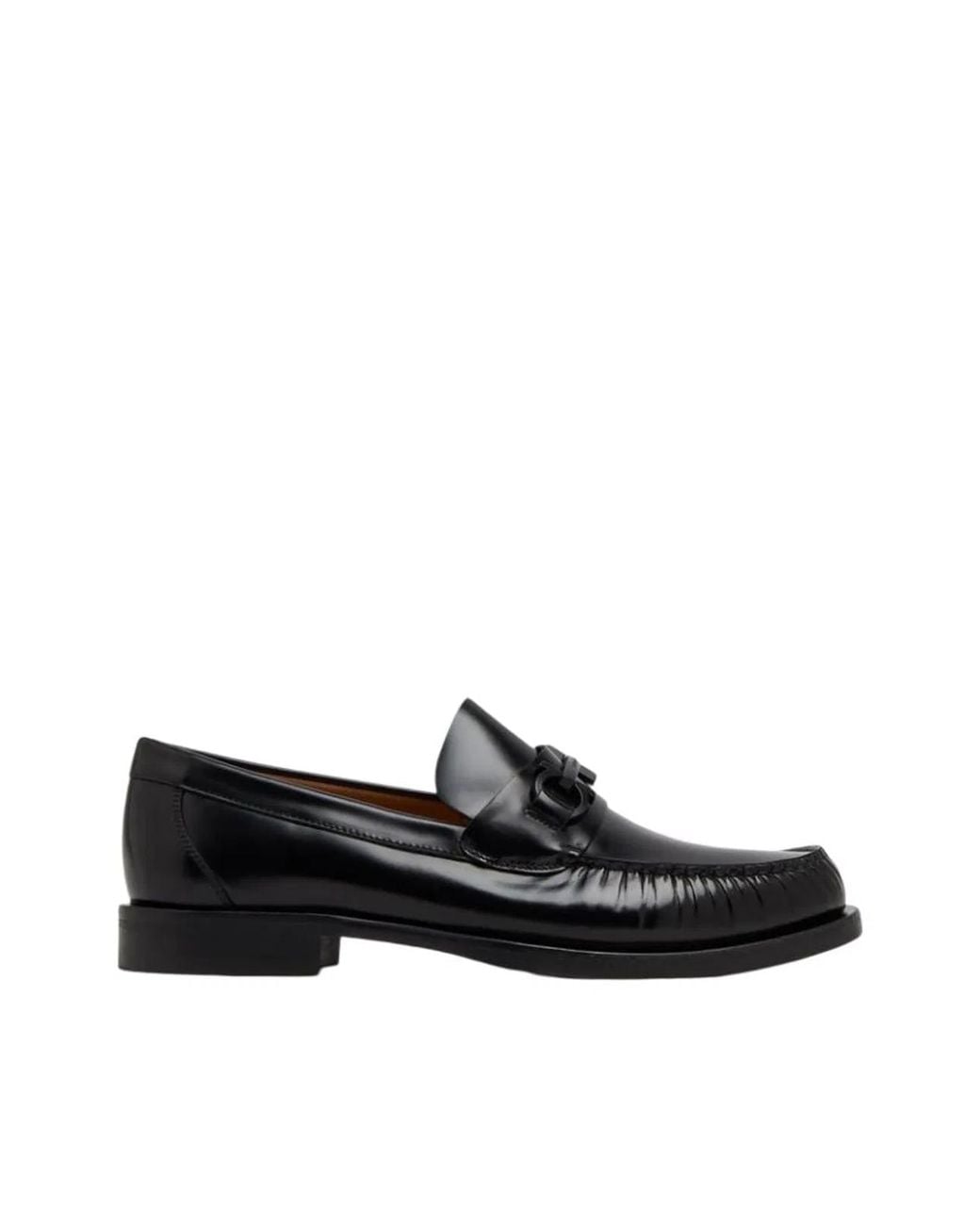 Ferragamo Black Mocasin With Gancini Decoration for men