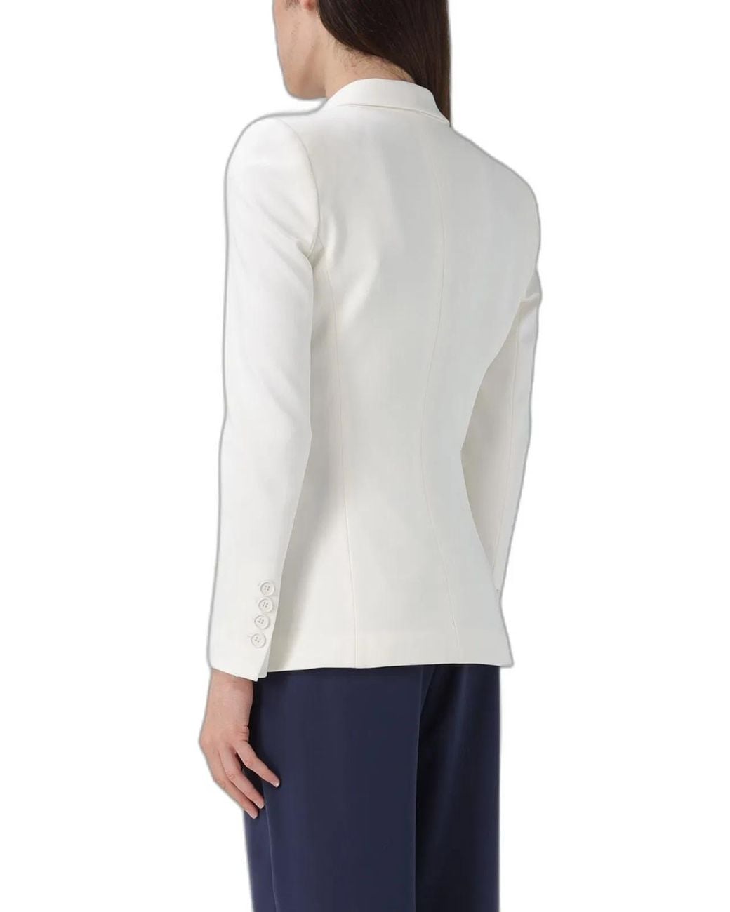 Pinko White Single-Button Blazer