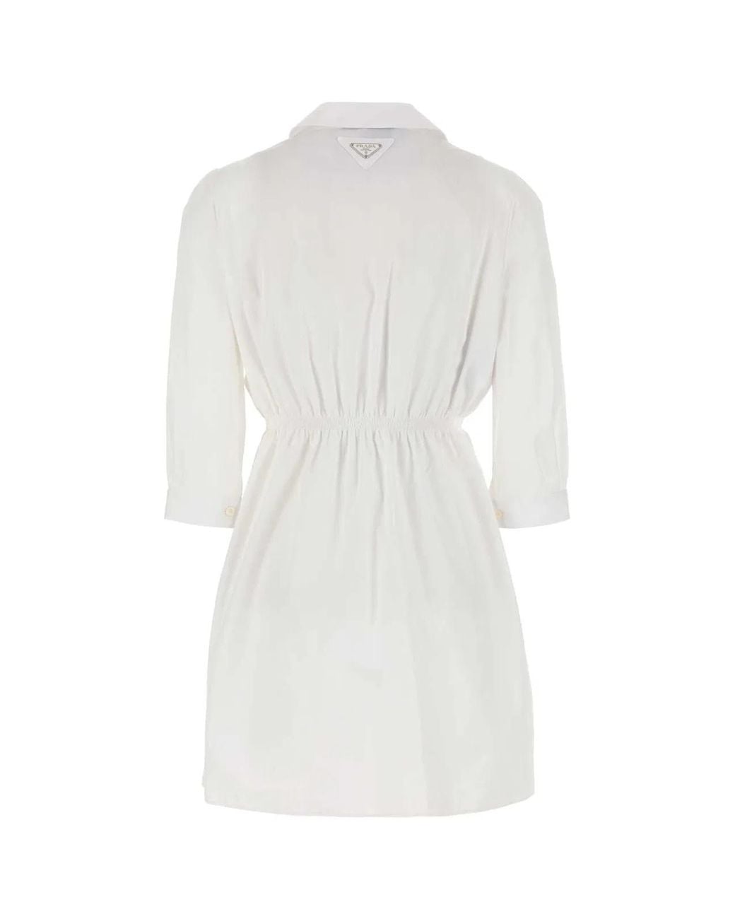Prada White Poplin Shirt Dress Cotton