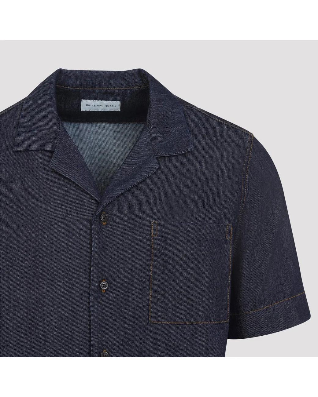 Dries Van Noten Blue Carltone Shirt for men