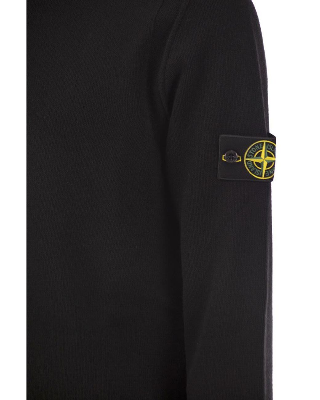 Stone Island Blue Crew-Neck Jumper With Reverse Stitch Details for men