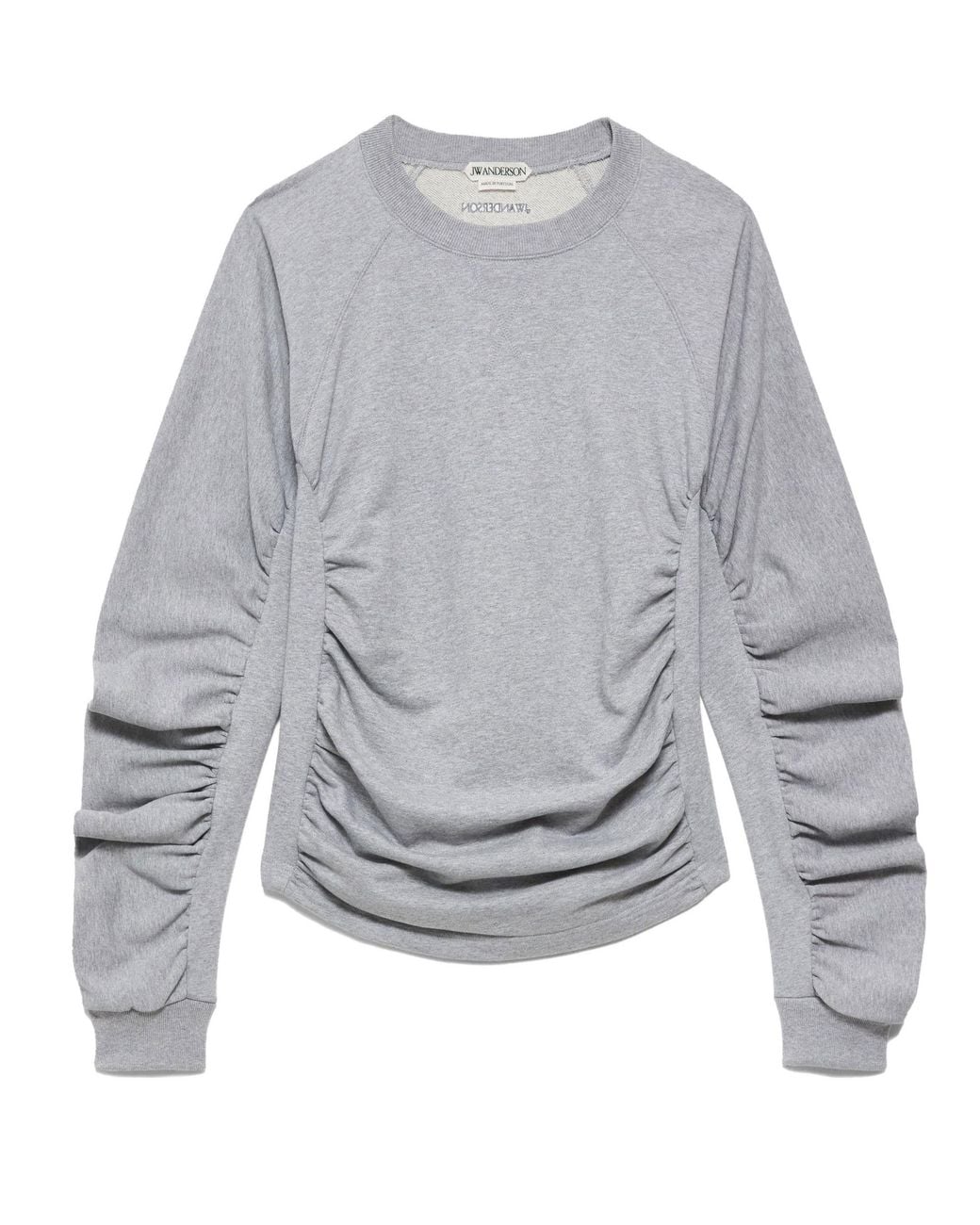 J.W. Anderson Gray Ruched Raglan-Sleeve Sweater