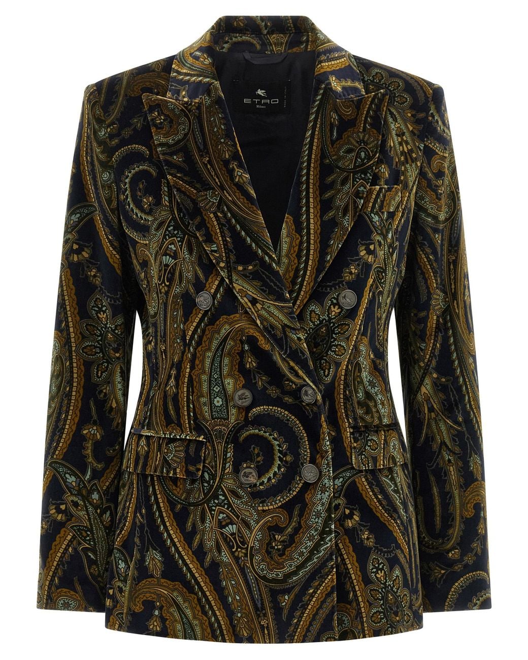 Etro Black Double-Breasted Blazer
